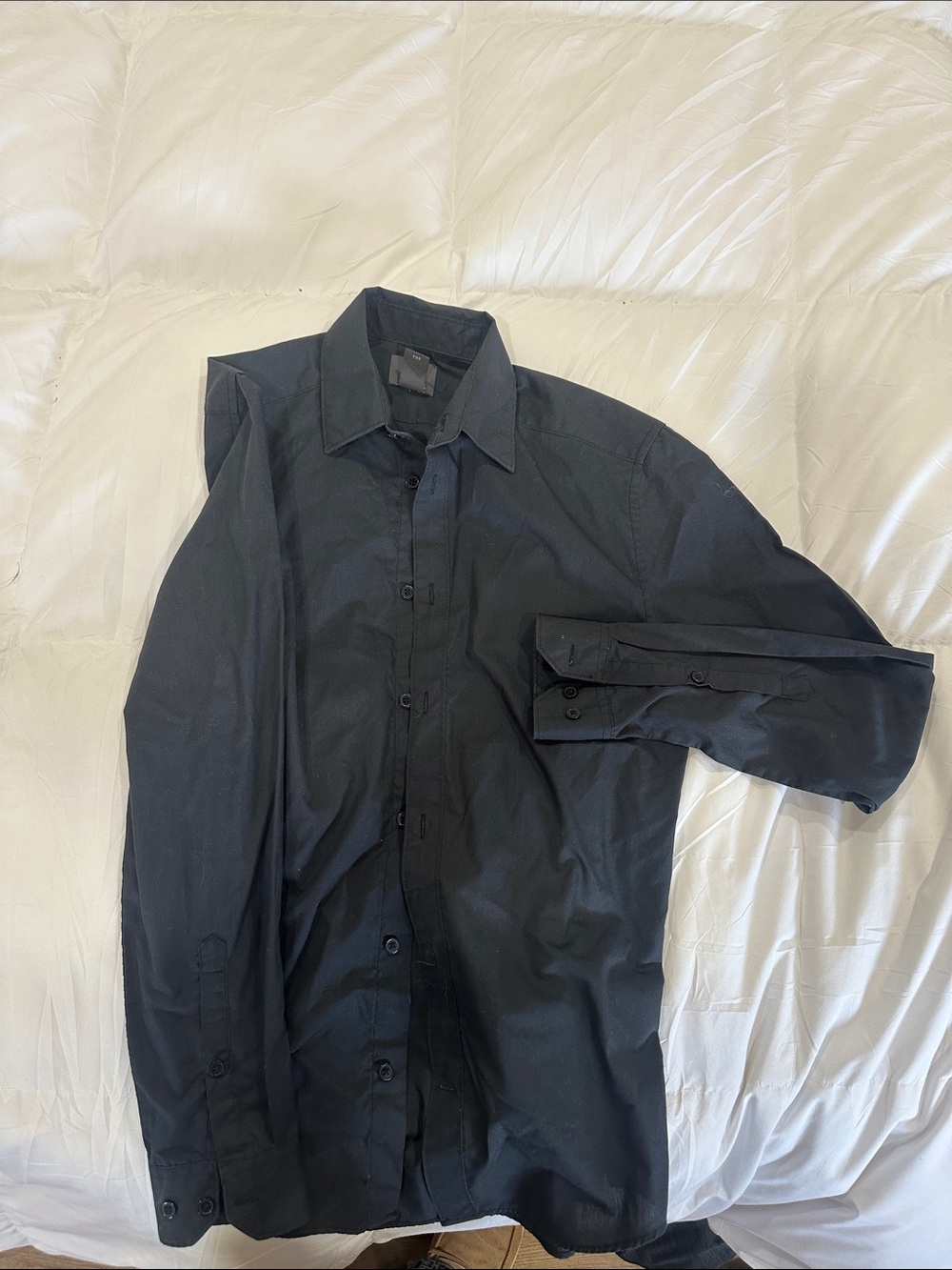 H&M Black Long-Sleeve Shirt Jacket